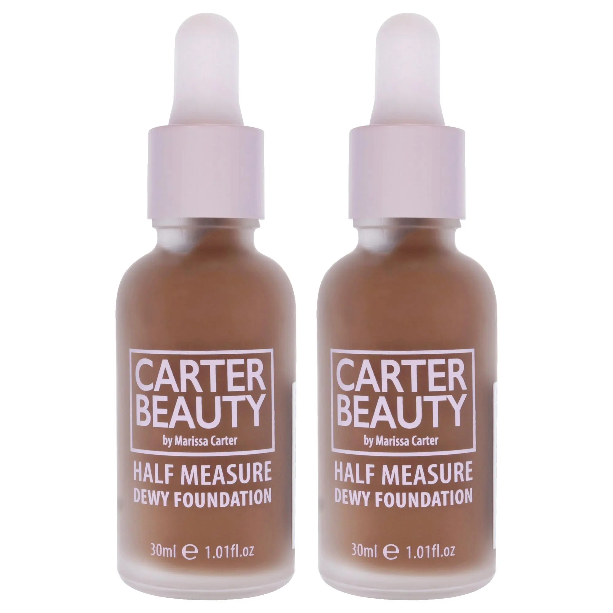 Carter Beauty Half Measure Dewy Foundation - Vanilla Fudge, Women's 30 ml (1.01 oz) Bottle Cosmetic Makeup, Dewy Finish, Natural Tone, Smooth Blend, Flawless Look, Pack of 2