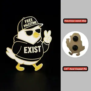 Streetwise Dove Enamel Pin – Free Palestine Peace Bird in Hoodie