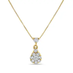 Half Carat Diamond Teardrop Necklace 14k Yellow Gold