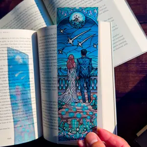 Starfall Stained Glass Bookmark - Transparent Bookmark for Fantasy Book Readers