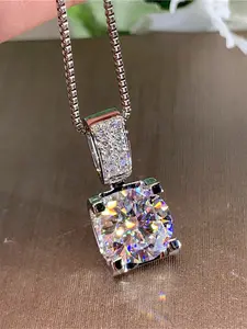 1 PC Gorgeous Cubic Zirconia High End Necklace Pendant Bling Chain For Women Valentine's Day Gift Wedding Jewelry