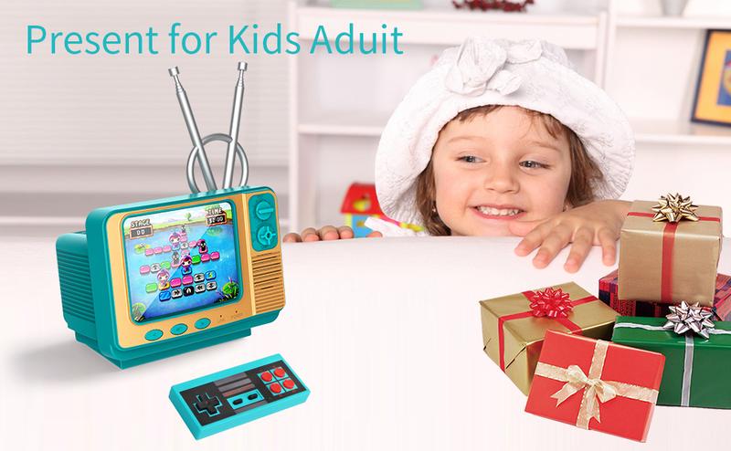 PYBGE 【Save feature】Retro Video Game Console GV300S: 308 Built-in Classic Games, Classic Retro 3-Color Gamepad, Mini Handheld TV-Style Game Player – Ideal for Kids & Adult Nostalgia Enthusiasts