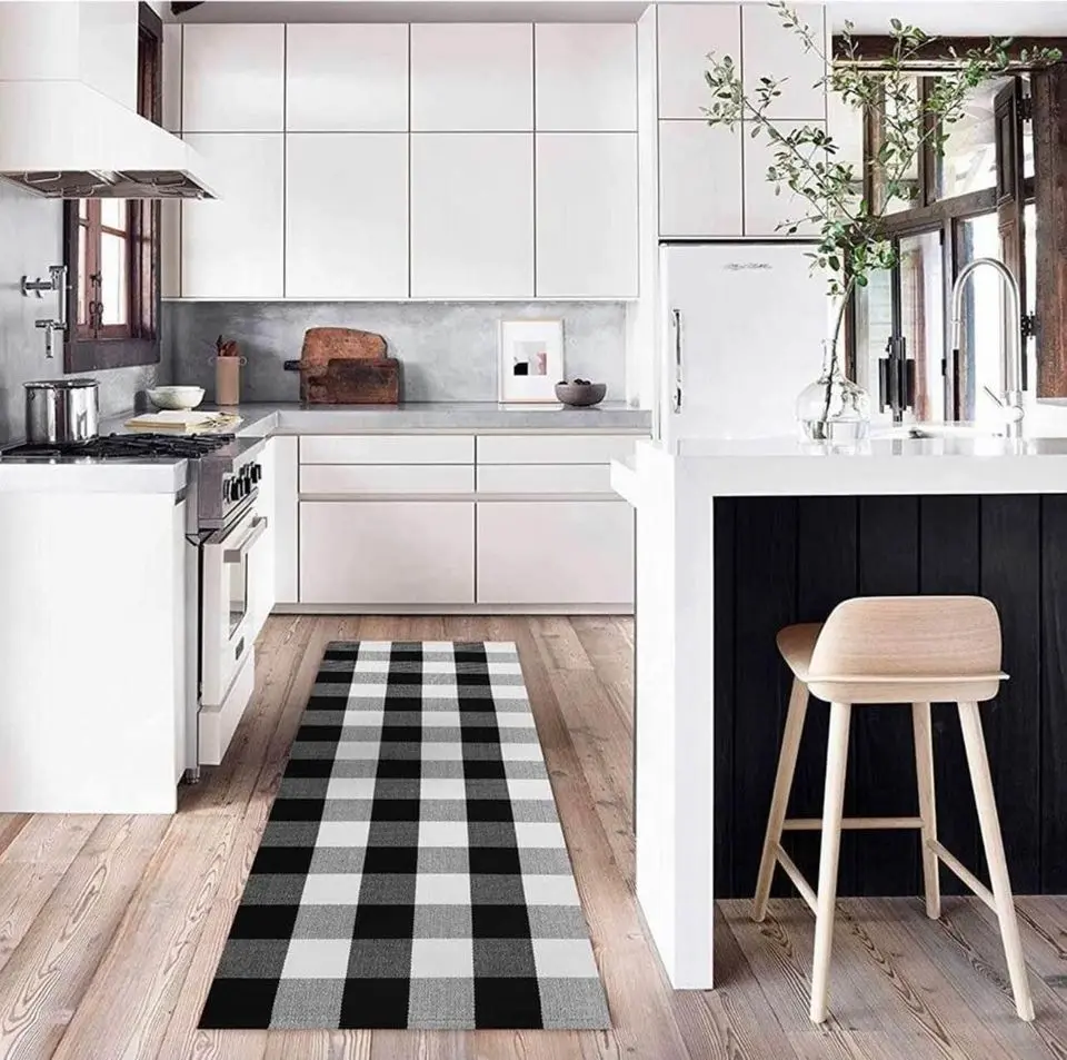 Buffalo Plaid Rug, Runner Rug, Doormat Rug, Hallway Entryway Runner Size 24x71 or 24x51 Inches modern rugs checkered