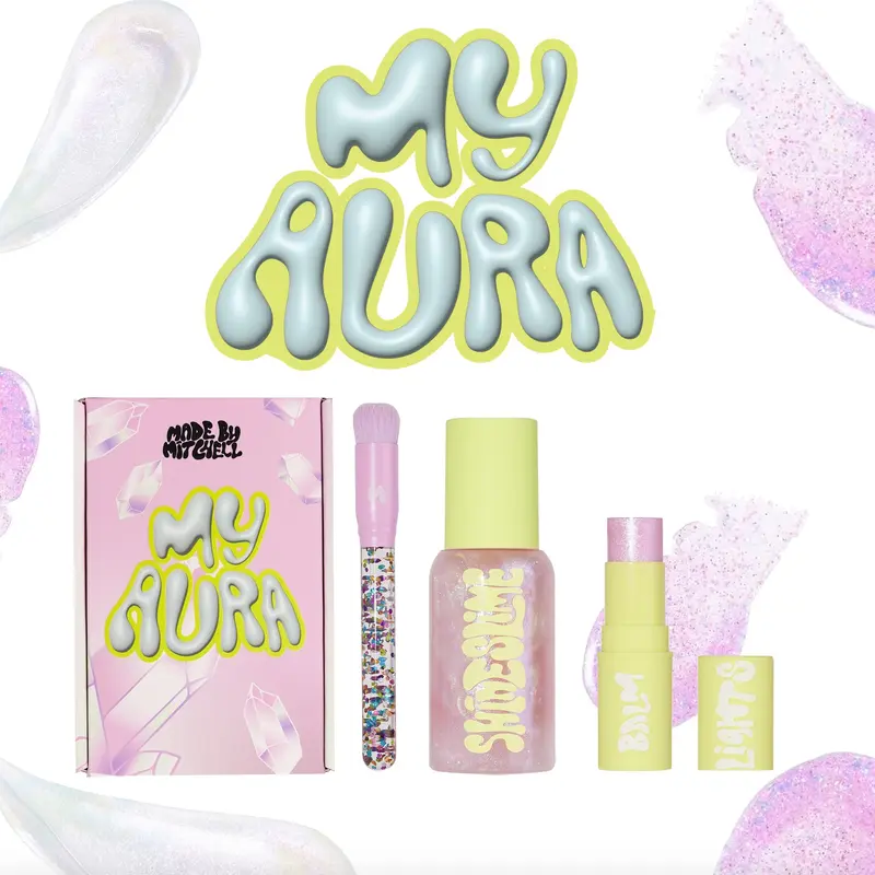Drippin' in Crystals My Aura Makeup Bundle, Cosmetic Makeup Set, Makeup Combo, Face Makeup Sets, Glam Set, Made by Mitchell, Perfect for Enhancing Your Look, Ideal Gift Choice, Makeup Set Kit, Makeup Kits