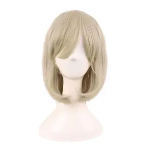 14 Inch /35 cm Female Models Medium Length Straight Hair  Bob Wig (Blonde)