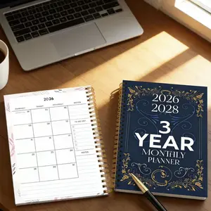 Portable Monthly Planner Book, 5.5x8.3 Inches, No Date Paper, Goal Tracker, Home Task Management, 2026-2028, 3-Year Plan