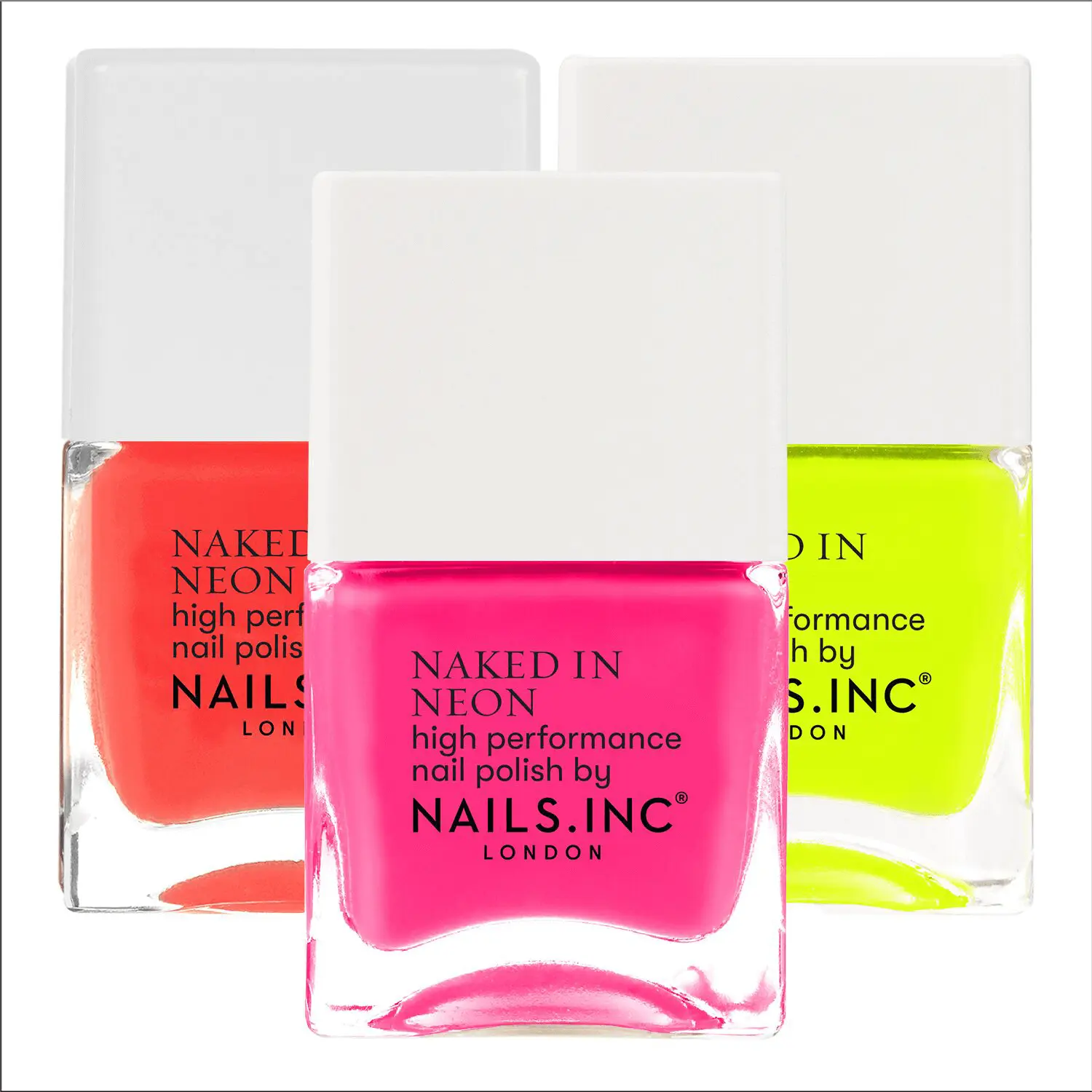 Nails INC Naked In Neon Nail Polish, Fully Pigmented High-Performance Formula for a Dazzling Glossy Manicure Cosmetic, Nail Art, Full-On Neon, Gradient, Luminous, Vibrant, Bottle, Adults, Color Variant, Single Item, Apply Alone, Nails, Inc. London
