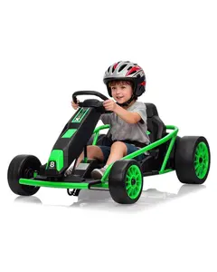 24V Kids Go Kart Dual 300W Motors 8MPH Drifting Car 155LBS Capacity Slow Start Music Horn White Racing Toy for Ages 8+-A
