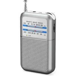Pocket AM FM Radio Portable, Mini Transistor Radio with Excellent Reception, Tuning Knob with Signal Indicator, AAA Battery Operated for Hurricane&Walking,
