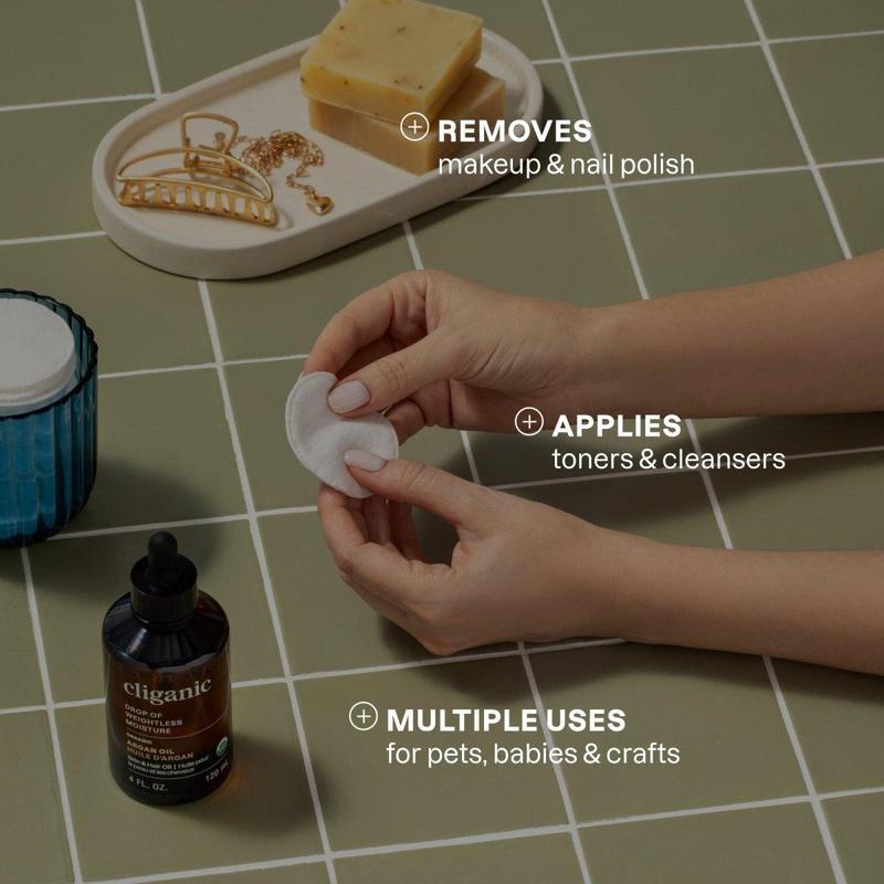 Cliganic Premium Cotton Rounds - Soft and Gentle Texture, Ideal for Daily Use, Available in Multiple Colors Makeup Remover Tool Makeup Puffs