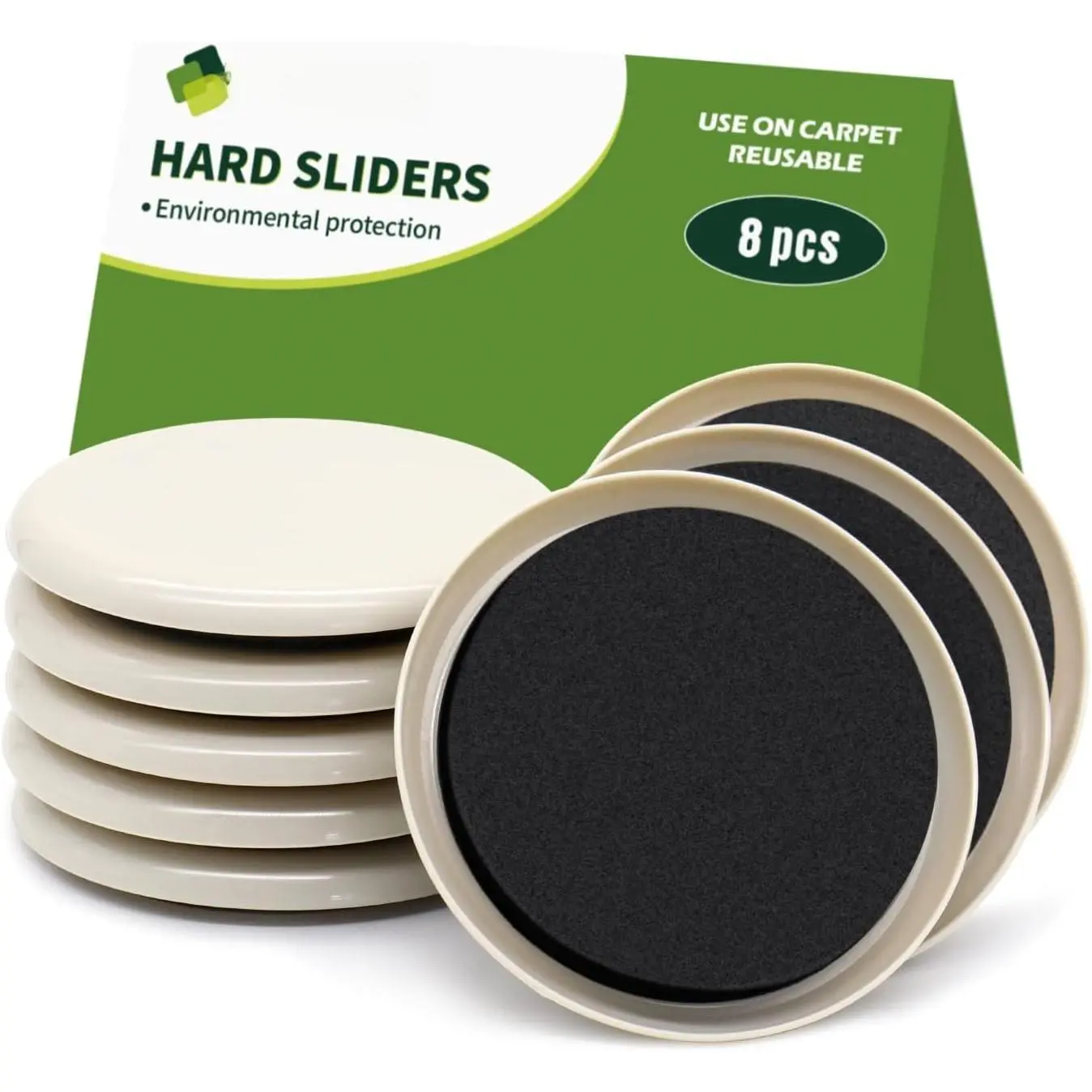 Furniture Sliders for Carpet 8 count - 3 1/2 inch Furniture Moving Slider Chair  Floors Protectors- Move Your Furniture Easy & Safely(for Carpet)