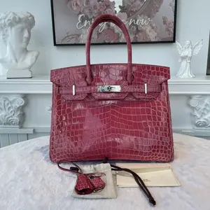 Pre-owned HERMÈS Crocodile skin Tote Bags BJ11012060198 Birkin 30 Pink(5J) [P]