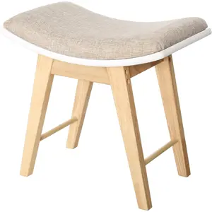 Vanity Stool, Vanity Bench with Rubberwood Legs & Padded Cushion, Vanity Chair, Vanity Seat, Makeup Dressing Stool for Bedroom, NaturalSmall stool household shoe stool fabric creative coffee table stool living room solid wood stool simple modern sofa stoo
