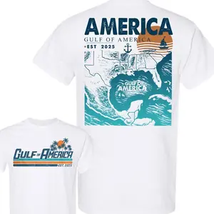 Gulf of America est 2025 2 sided T-shirt, T-shirt Unisex Full Color Full Size for man and women, All Size. Casual Round Neck