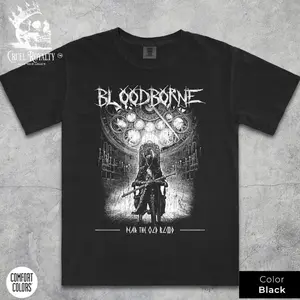 Bloodborne The Hunter Shirt, Vintage Gothic Game Tee, Distressed Gamer Gift, Retro Horror Shirt for Men Women, Souls Fan Apparel