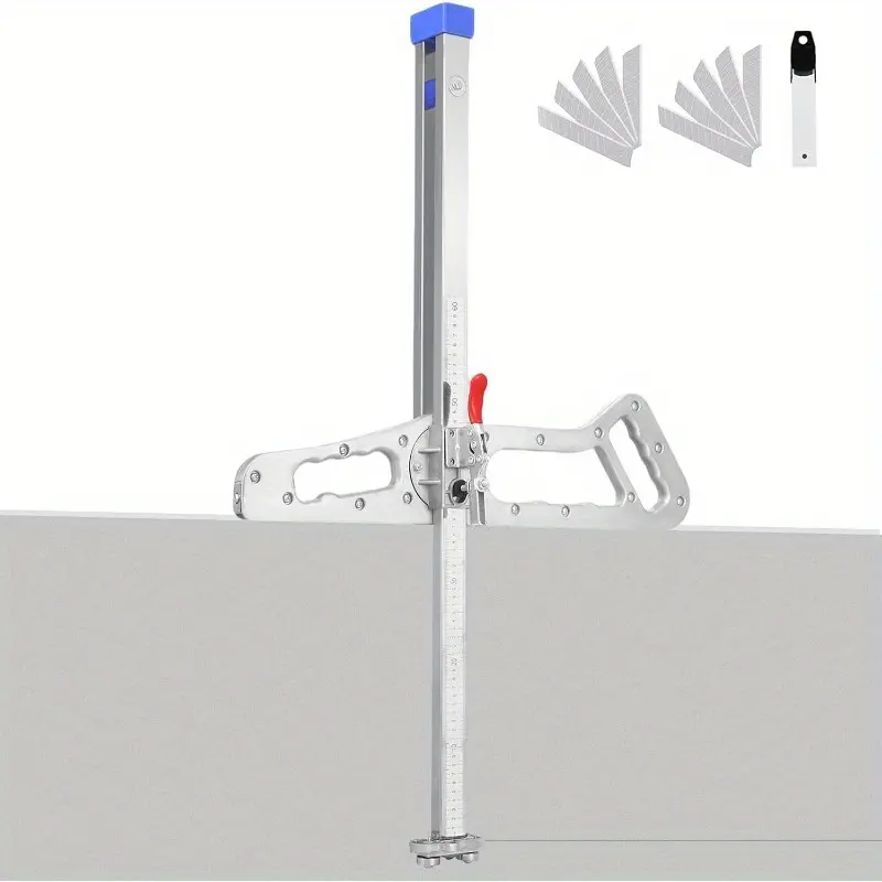 Manual Aluminum Foldable Drywall Cutter, Alloy Cutters for Construction & Home Improvement, with 0.6-24 in/1.5-61 cm Adjustable Blade and 10 Spare Blades