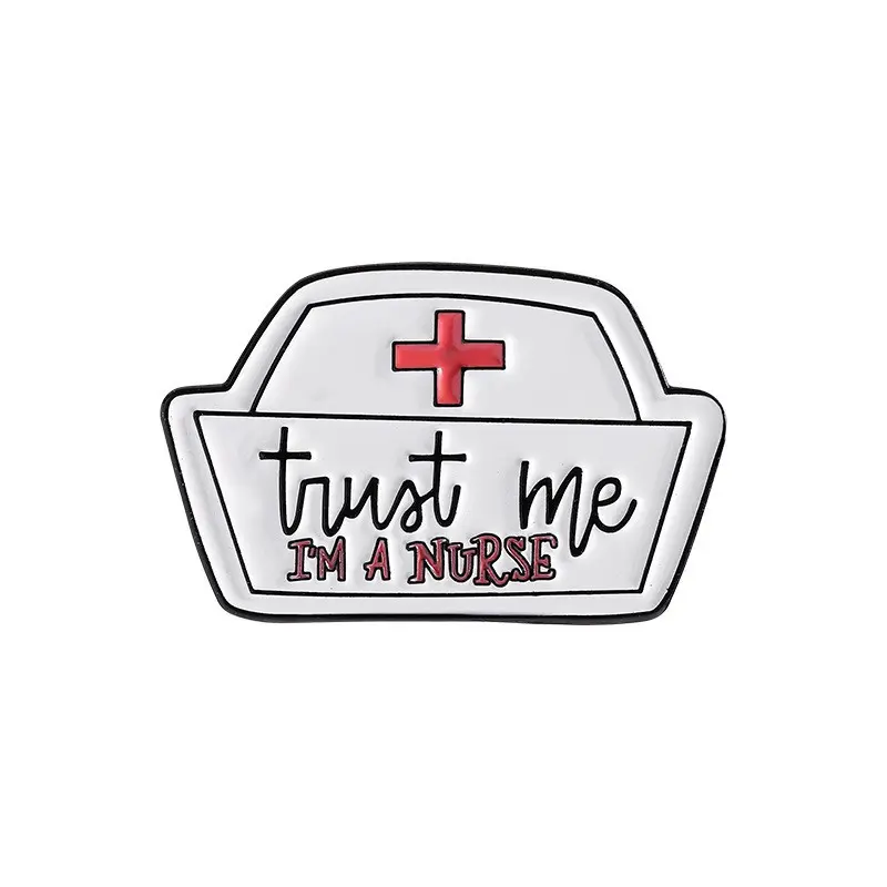 English phrase surgical knife anesthetic drug medical staff theme non-mainstream niche style zinc alloy brooch brooch metal badge clothing hundred match accessories clothes lapel pin button trend suitable for going out daily party