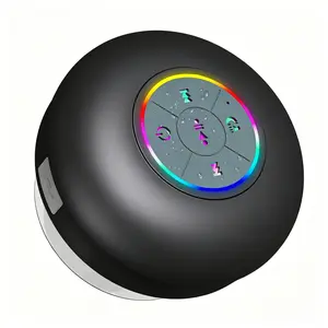 IPX6 Strong Waterproof Bluetooth Speaker, USB Rechargeable with Stunning LED Light Show, Hands-Free Calling for Shower, Camping Use, Bluetooth Speakers