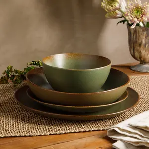 16-Piece Dinnerware Set for 4 - Reactive Glaze Stoneware - Palermo Sun