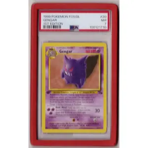 Gengar (Pokemon Fossil 1st Edition, 1999) 20/62 *Graded PSA NM 7*