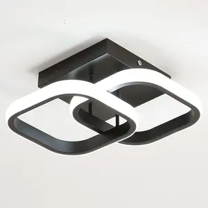 Modern LED Ceiling Light with Two Squares Design Energy Saving Aluminum Material for Hallway Bedroom Kitchen Lighting