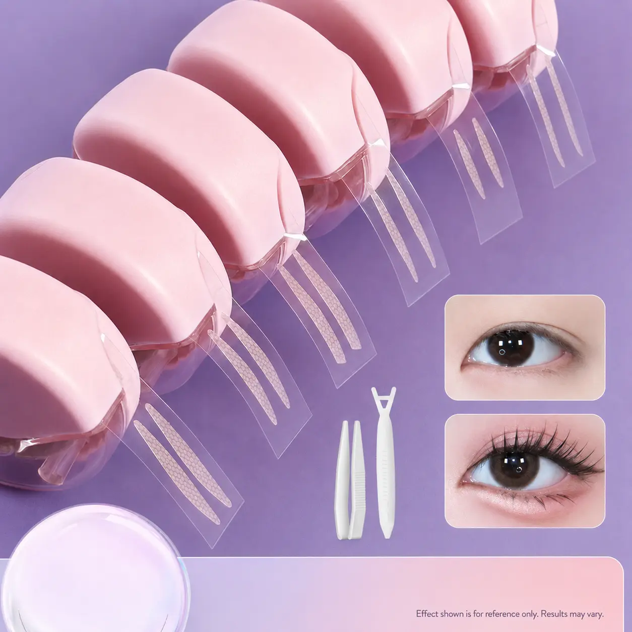 Invisible Mesh Eyelid Tape Roll – Self-Adhesive Double Eyelid Tape for Hooded Eyes, Olive Shape Lace Texture, Breathable, Waterproof with Y-Shaped Applicator