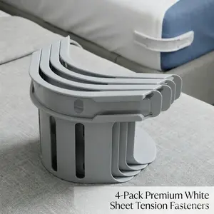 4-Pack Bed Skirt Clips, Anti-Slip Mattress Straps, Prevents Sheet Shift, Easy One-Time Installation, Universal Size, Bed Sheet Grippers, Durable Bedding Accessories
