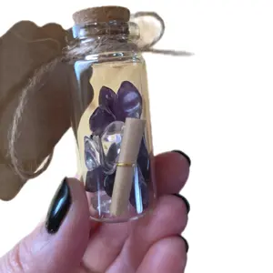 Small Non-Natural Selenite Manifestation Crystals Display Jar - Crystal Storage, Decoration for Jewelry Accessories & Derivatives