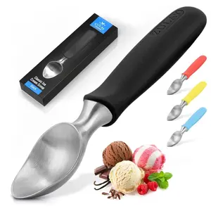 Zulay Kitchen Ice Cream Scoop With Thick Rubber Grip