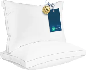 Utopia Bedding Bed Pillows for Sleeping Queen Size (White), Set of 2, Soft & Fluffy Pillow with Down Alternative Filling, Cooling, Hotel Quality, Gusseted Pillow for Back, Stomach or Side Sleepers