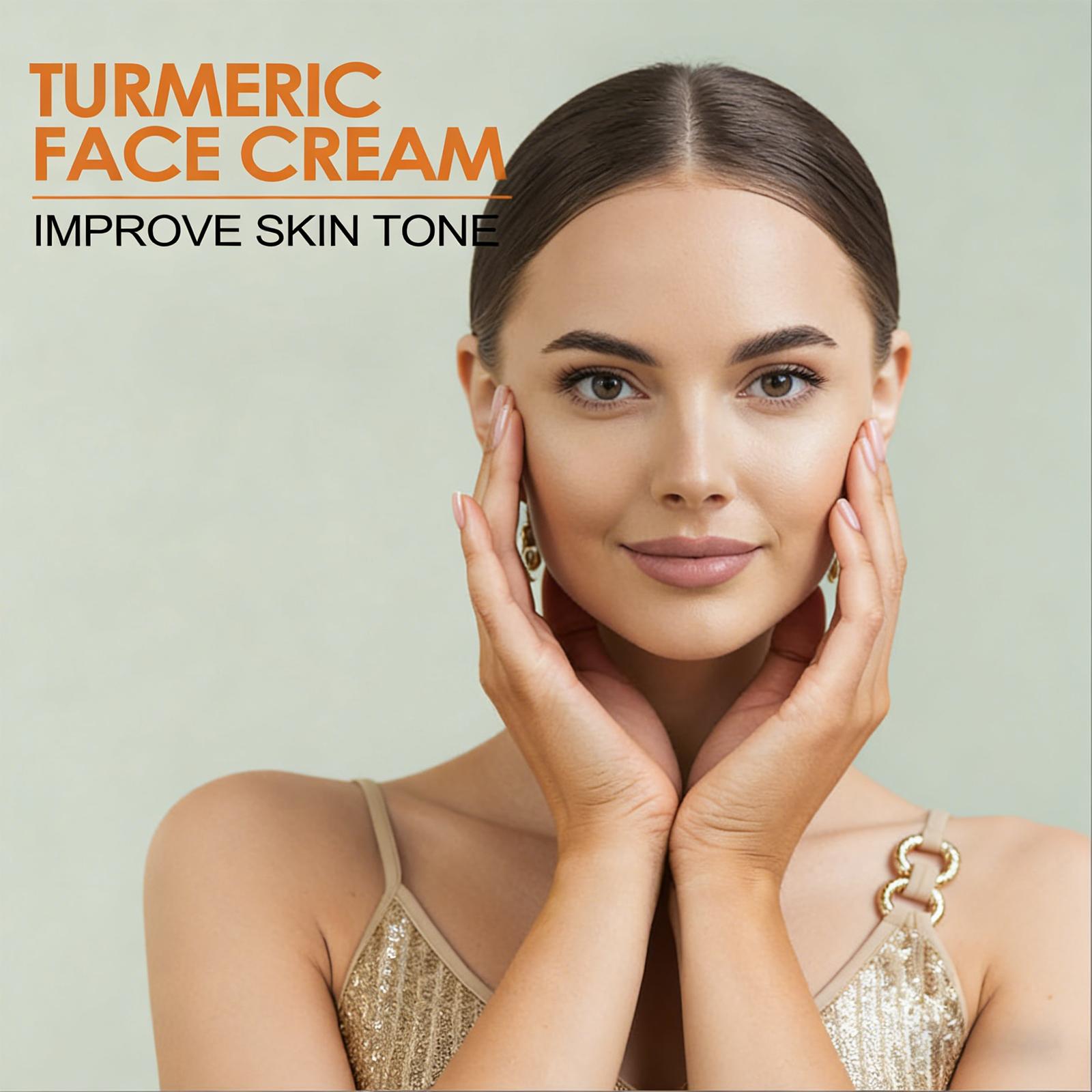 EELHOE Turmeric Brightening Facial Massage Cream - 50g Moisturizing Hydrator with 36-Month Shelf Life, Repairs Dry Skin, Supports Skin Barrier, Controls Pores, for Glowing Complexion, Hydrating