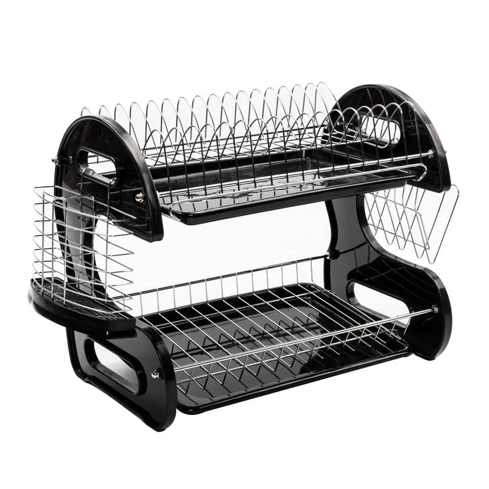 2 Tier Drainer Drying Stainless Steel Disk Rack
