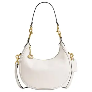 COACH Jonie 22 Small Leather Handbag with Gold Hardware for Women in Chalk Color