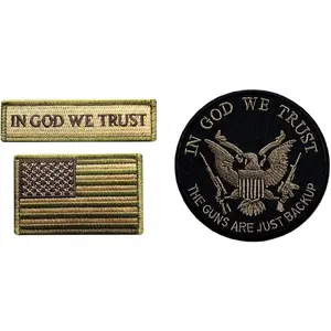 in God we Trust USA Flag Eagle Patch [3PC Bundle -Hook Fastener -G1,U1,ZL8]