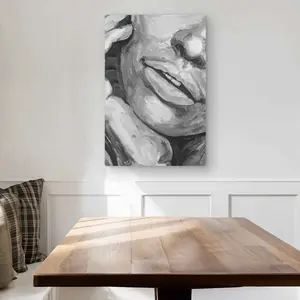 212 MAIN Monochrome Gray Aluminium Lightweight Artistic Lips Metal Photo Wall Art - 20x30 in. Print, Elegant Home Decoration, C1MP2030SAZ7KV