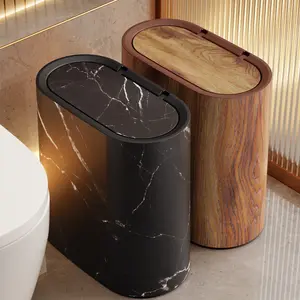 Trash Can for Home Bathroom Toilet Hotel Homestay, Durable Plastic, Space-Saving, Easy to Clean, Stylish Design, Narrow Size, Waterproof Trash Can