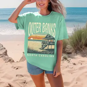 Retro Outer Banks Tshirt Beach Gift, North Carolina Tee Fit Top Womenswear Soft
