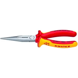 KNIPEX (26 18 200 US) 8" Long Nose Pliers with Cutter-1000V Insulated