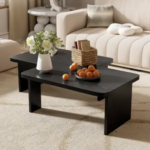 Modern Minimalist Splicing Rectangular Coffee Table Set Multifunctional Living Room Combination Table