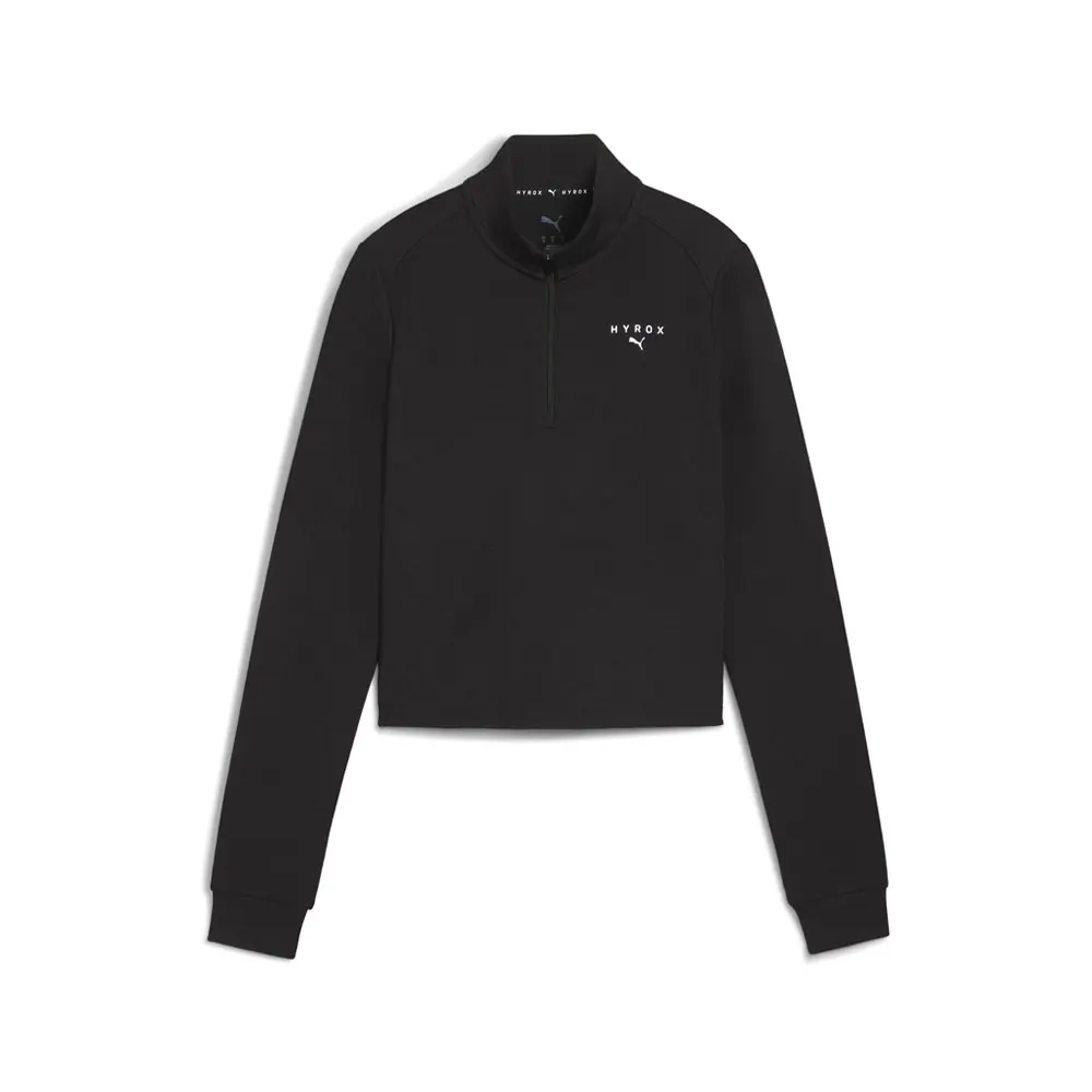 PUMA Womens X Hyrox Cloudspun Quarter Zip Athletic Outerwear Casual - Black