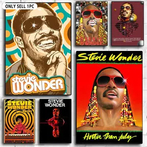 S-Stevie W-Wonder Poster HD Sticky Waterproof Wall Art | High Quality Print Aesthetic Home Living Bedroom Bathroom hallway Decor Trendy Room Decoration | Multiple Size Options Available