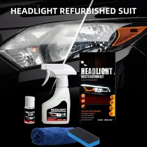 Headlight Cleaner Spray & Restoration Kit – Instantly Restores Cloudy & Yellowed Headlights – Fast Oxidation Removal with UV Protection – No Rubbing Needed – Fits All Cars