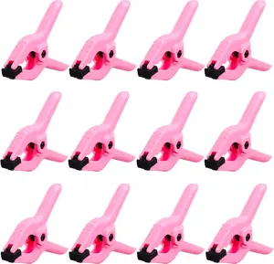 12 Pack 3.5 inch Plastic Spring Clamps,  Heavy Duty Spring Clips Clamps for Crafts, Backdrop Stand, Woodworking, Photography Studios,  Improvement