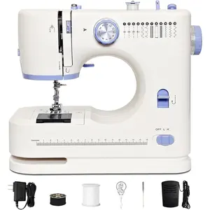 Beginner-Friendly Mini Sewing Machine with 12-in Stitches, Sewing Machine with Foot Pedal,, High-Low Speeds, Perfect for Sewing Enthusiasts