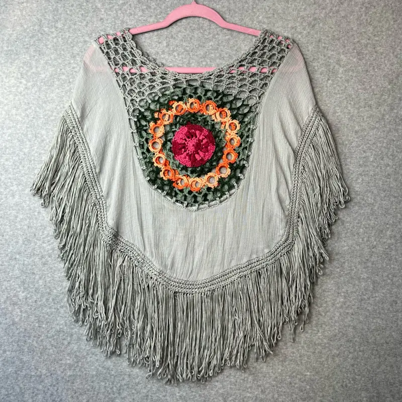 Boho Fringe Poncho | Crochet Blouse
