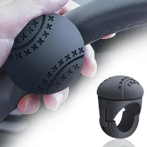 Silicone Steering Wheel Knob, Steering Wheel Spinner, 360° Rotatable Soft Surface Steering Wheel Booster, Non-Slip Silicone and ABS Steering Wheel Handle Knob with Metal Bearing Ball, Car Accessories