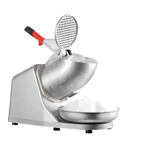 Segawe Commercial-Grade Shaved Ice Machine - 300W Aluminum Body Shredder, 143 lbs/h High-Output Slush Maker for Restaurant Use, Works w/ Bag Ice, Hopper, Large Bowl, Waterproof Switch, Silver Kitchen Appliance