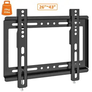 Universal Ultra-Thin Metal Fixed TV Wall Mount, TV Mount Bracket, Suitable for 26-43 Inch TVs, Ideal for Living Rooms, Bedrooms and Offices, Maximum Load 25kg/55lbs, MAX VESA 200X200mm