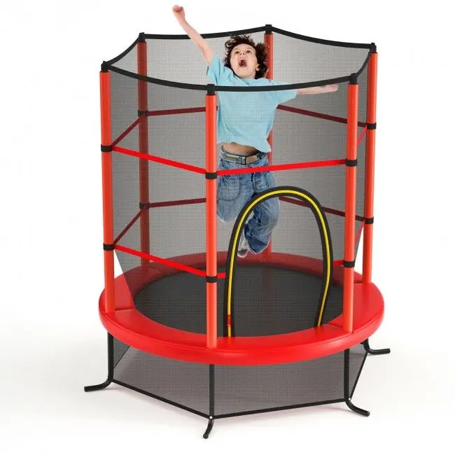 4.5ft Portable Springless Trampoline with Safety Net, Suitable for Indoor & Outdoor Use