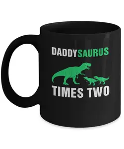 DADDYSAURUS TIMES TWO TWINS FATHERS DAY MUG